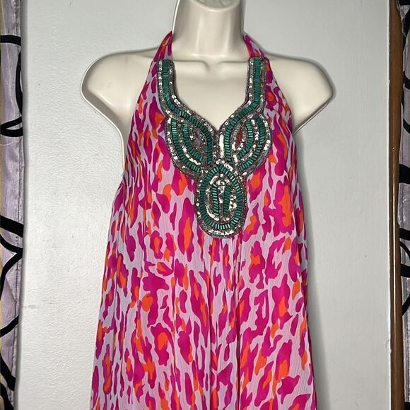 Boston Proper Pink Printed Halter Dress XXS - Picture 4 of 13